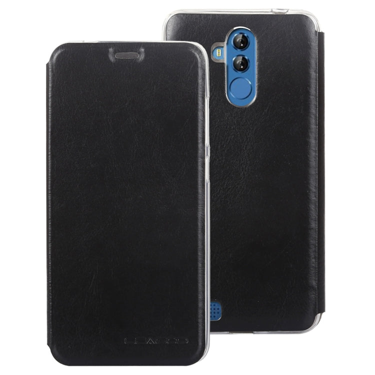 Litchi Texture Horizontal Flip Transparent TPU + Leather Case for LEAGOO M9 Pro