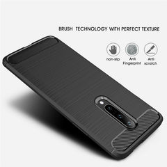 Brushed Texture Carbon Fiber Shockproof TPU Case for OnePlus 7, For OnePlus 7