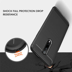 Brushed Texture Carbon Fiber Shockproof TPU Case for OnePlus 7, For OnePlus 7