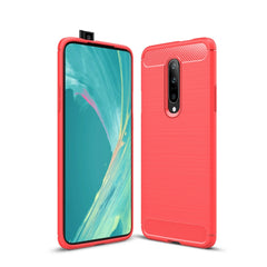 Brushed Texture Carbon Fiber Shockproof TPU Case for OnePlus 7, For OnePlus 7