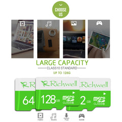 Richwell 8GB High Speed Class 10 Micro SD(TF) Memory Card, 8GB