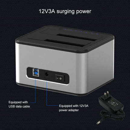 Blueendless 2.5 / 3.5 inch SATA USB 3.0 2 Bay Offline Copy Hard Drive Dock