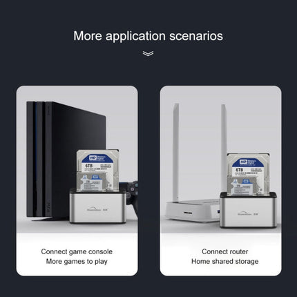 Blueendless 2.5 / 3.5 inch SATA USB 3.0 2 Bay Offline Copy Hard Drive Dock