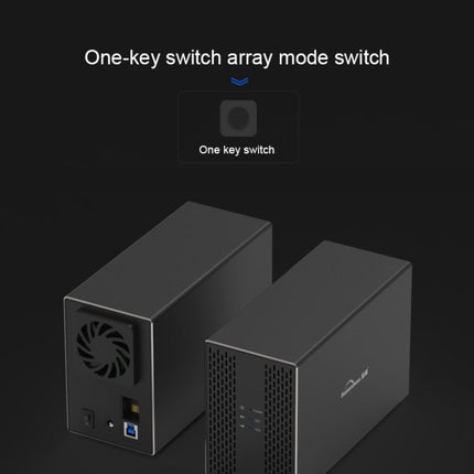 Blueendless USB-B Interface 3.5 inch 2 Bay RAID Combination Array HDD External Enclosure, USB-B