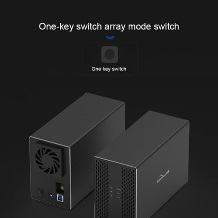 Blueendless Type-C / USB-C Interface 3.5 inch 2 Bay RAID Combination Array HDD External Enclosure, Type-C
