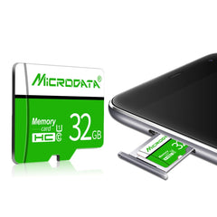 MICRODATA 32GB U1 Green and White TF(Micro SD) Memory Card, 32GB