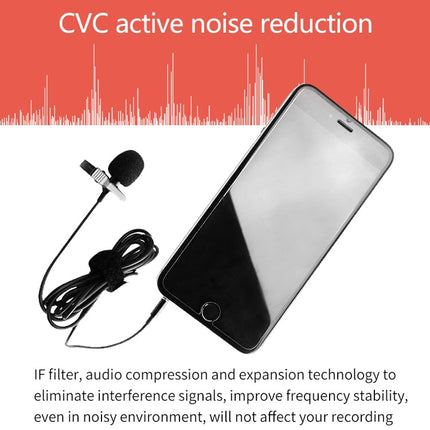 YICHUANG YC-LM10II 8 Pin Port Intelligent Noise Reduction Condenser Lavalier Microphone, Cable Length: 1.5m, YC-LM10II