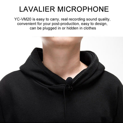 YICHUANG YC-VM20 3.5mm Port Video Recording Omnidirectional Lavalier Microphone, Cable Length: 6m, YC-VM20