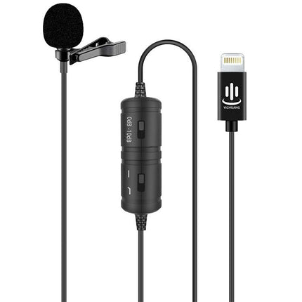 YICHUANG YC-VM40 8 Pin Port Dual Modes Lavalier Recording Microphone, Cable Length: 6m, YC-VM40