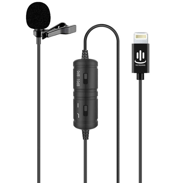 YICHUANG YC-VM40 8 Pin Port Dual Modes Lavalier Recording Microphone, Cable Length: 6m, YC-VM40