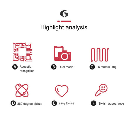 YICHUANG YC-VM40 8 Pin Port Dual Modes Lavalier Recording Microphone, Cable Length: 6m, YC-VM40