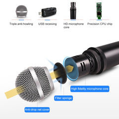 J.I.Y K Song Wireless Microphones for TV PC with Audio Card USB Receiver, Black