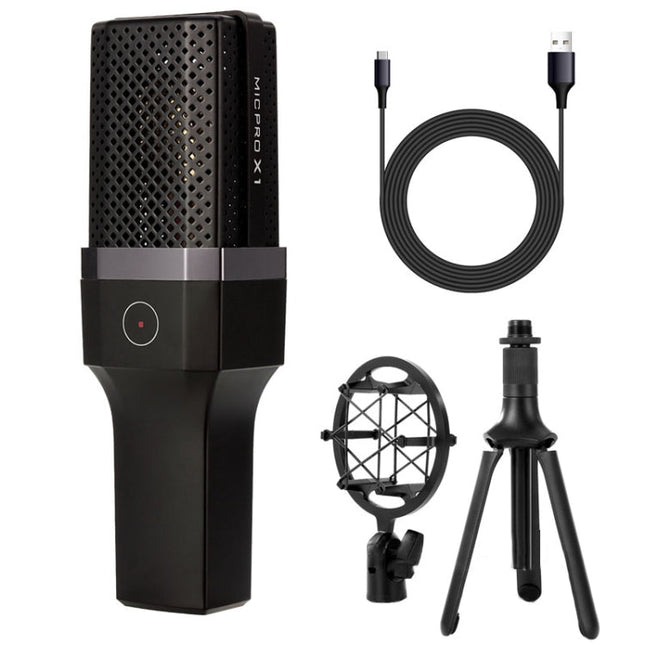 Yanmai X1 4 in 1 Foldable Lifting Professional Desktop Live Broadcast Cardioid Pointing Condenser Recording Microphone Set with Blowout Net & Shockproof Mount & 1.8m USB-C / Type-C Cable, X1