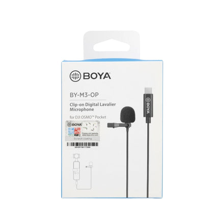 BOYA BY-M3-OP For DJI OSMO Pocket Clip-on Digital Lavalier Microphone, BY-M3-OP