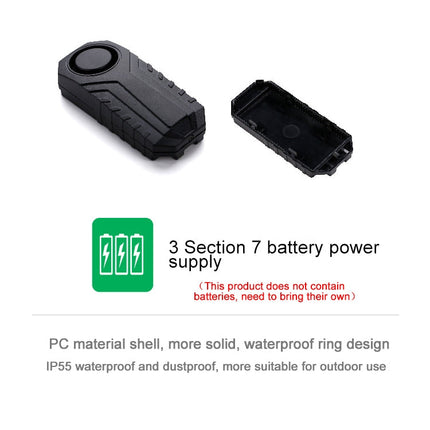 KS-SF22R IP55 Waterproof Wireless 113dB Vibration Burglar Sensor Alarm with Remote Control for Vehicle / Bicycle / Electric Bicycle, KS-SF22R