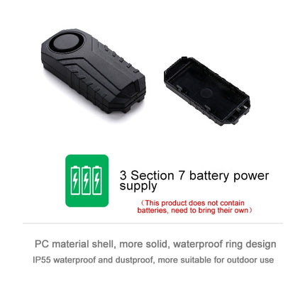 KS-SF22R IP55 Waterproof Wireless 113dB Vibration Burglar Sensor Alarm with Remote Control for Vehicle / Bicycle / Electric Bicycle, KS-SF22R