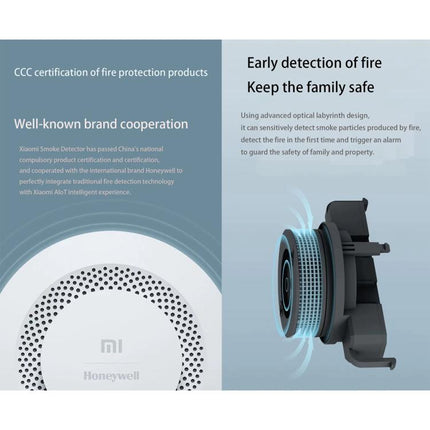 Original Xiaomi Honeywell Smart Fire Alarm Smoke Detector Alarm, Work with Xiaomi Multimode Smart Home Gateway 2 (CA1001) Mihome APP Control
