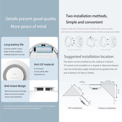 Original Xiaomi Honeywell Smart Fire Alarm Smoke Detector Alarm, Work with Xiaomi Multimode Smart Home Gateway 2 (CA1001) Mihome APP Control, APP Control