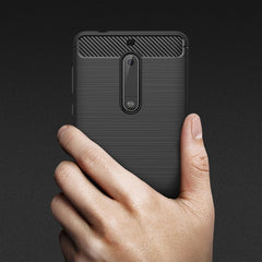 For Nokia 5 Brushed Carbon Fiber Texture Shockproof TPU Protective Cover Case, Nokia 5, For Nokia 5