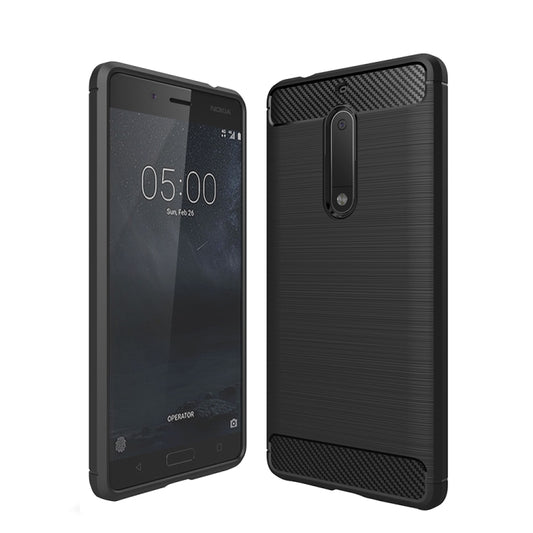 For Nokia 5 Brushed Carbon Fiber Texture Shockproof TPU Protective Cover Case, Nokia 5