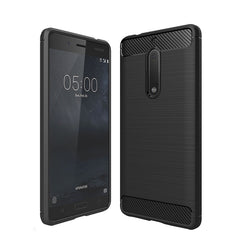 For Nokia 5 Brushed Carbon Fiber Texture Shockproof TPU Protective Cover Case, Nokia 5, For Nokia 5