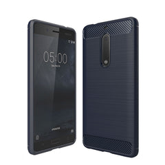 For Nokia 5 Brushed Carbon Fiber Texture Shockproof TPU Protective Cover Case, Nokia 5