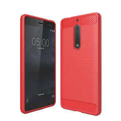 For Nokia 5 Brushed Carbon Fiber Texture Shockproof TPU Protective Cover Case, Nokia 5