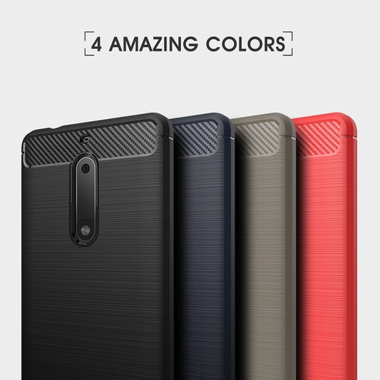 For Nokia 5 Brushed Carbon Fiber Texture Shockproof TPU Protective Cover Case, Nokia 5