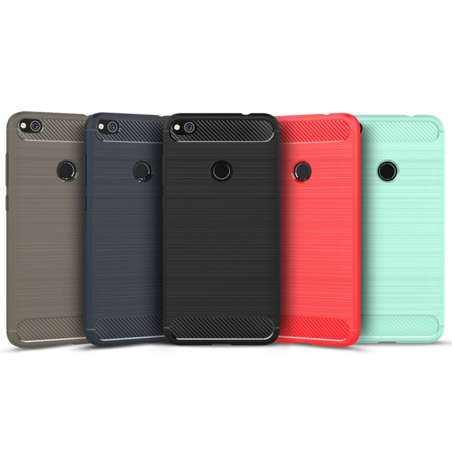 For Huawei  P8 Lite (2017) Brushed Carbon Fiber Texture Shockproof TPU Protective Case, Huawei P8 Lite (2017)