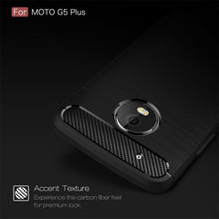 For Motorola Moto G5 Plus Brushed Carbon Fiber Texture Shockproof TPU Protective Cover Case, For Moto G5 Plus