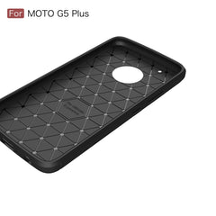 For Motorola Moto G5 Plus Brushed Carbon Fiber Texture Shockproof TPU Protective Cover Case, For Moto G5 Plus