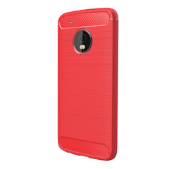 For Motorola Moto G5 Plus Brushed Carbon Fiber Texture Shockproof TPU Protective Cover Case, For Moto G5 Plus