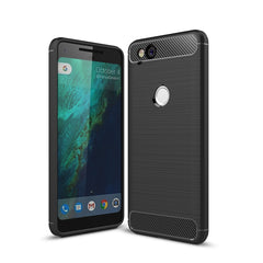 For Google Pixei 2 Brushed Texture Carbon Fiber Shockproof TPU Rugged Armor Protective Case, For Google Pixel 2, Google Pixel 2