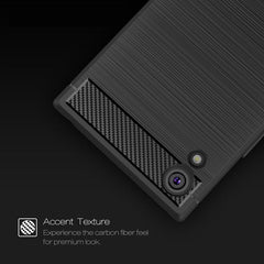 For Sony Xperia XA1 Ultra Brushed Texture Carbon Fiber Shockproof TPU Rugged Armor Protective Case