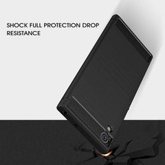 For Sony Xperia XA1 Ultra Brushed Texture Carbon Fiber Shockproof TPU Rugged Armor Protective Case