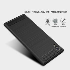 For Sony Xperia XA1 Brushed Texture Carbon Fiber Shockproof TPU Rugged Armor Protective Case, For Sony Xperia XA1, Sony Xperia XA1