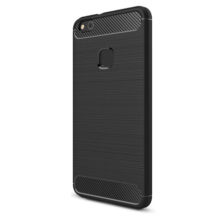 For Huawei P10 Lite Brushed Carbon Fiber Texture Shockproof TPU Protective Cover Case