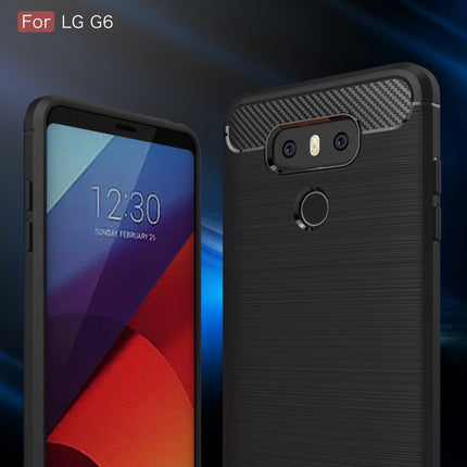 For LG G6 Brushed Carbon Fiber Texture Shockproof TPU Protective Cover Case, For LG G6, For G6