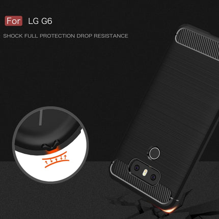 For LG G6 Brushed Carbon Fiber Texture Shockproof TPU Protective Cover Case, For LG G6, For G6