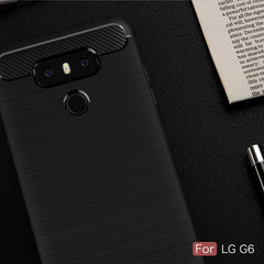 For LG G6 Brushed Carbon Fiber Texture Shockproof TPU Protective Cover Case, For G6, For LG G6
