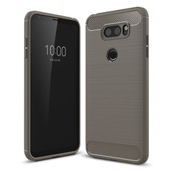 For LG V30 Brushed Texture Carbon Fiber Shockproof TPU Rugged Armor Protective Case, For LG V30, For V30