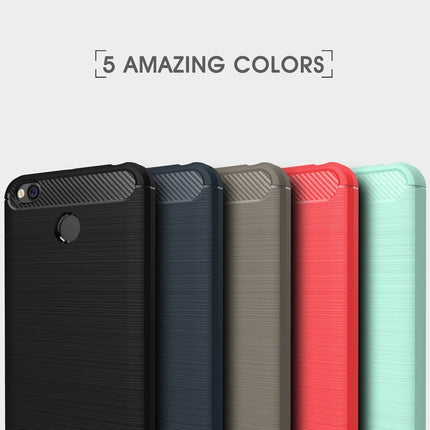 For Xiaomi  Redmi 4X  Brushed Carbon Fiber Texture Shockproof TPU Protective Cover Case , For Redmi 4X