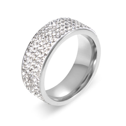 Stainless Steel Eternity Ring For Wedding Band Engagement Promise Crystal And Rhinestones Inlaid Circle Round, 57 mm, US Size:10, Inner Diameter: 20 mm, Perimeter: 62.8 mm, 10