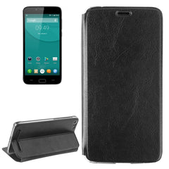 Horizontal Flip Leather Case with Holder for DOOGEE Y200