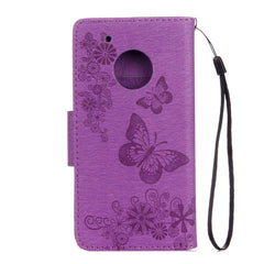 For Motorola Moto G5 Plus Pressed Flowers Butterfly Pattern Horizontal Flip Leather Case with Holder & Card Slots & Wallet, For Moto G5 Plus