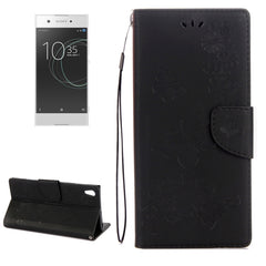 For Sony Xperia XA1 Pressed Flowers Butterfly Pattern Horizontal Flip Leather Case with Holder & Card Slots & Wallet, For Xperia XA1