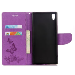 For Sony Xperia XA1 Pressed Flowers Butterfly Pattern Horizontal Flip Leather Case with Holder & Card Slots & Wallet, For Xperia XA1