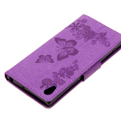 For Sony Xperia XA1 Pressed Flowers Butterfly Pattern Horizontal Flip Leather Case with Holder & Card Slots & Wallet, For Xperia XA1