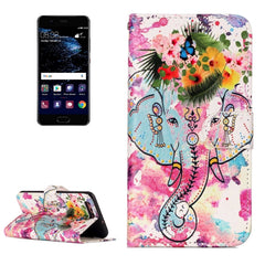 For Huawei  P10 Gloss Oil Embossed Flower Elephant Pattern Horizontal Flip Leather Case with Holder & Card Slots & Wallet & Photo Frame, For Huawei P10, For P10