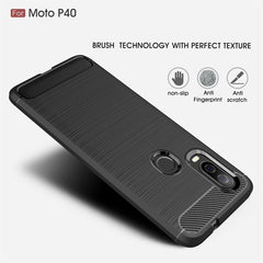 Brushed Texture Carbon Fiber TPU Case for Motorola P40, For Motorola P40